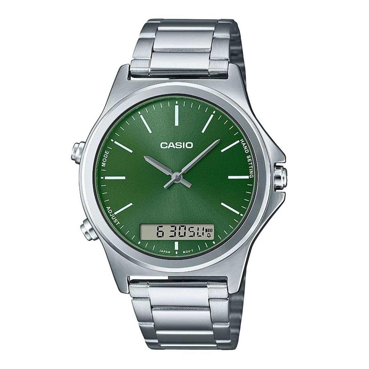 Мужские аналоговые часы Casio с зеленым циферблатом MTP-VC01D-3EUDF зелёный