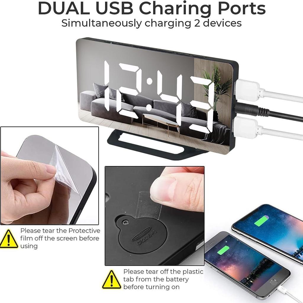 LED Multifunctional Digital Electronic Clock Desktop Children's Silent Student-specific Alarm Clock Thermometer