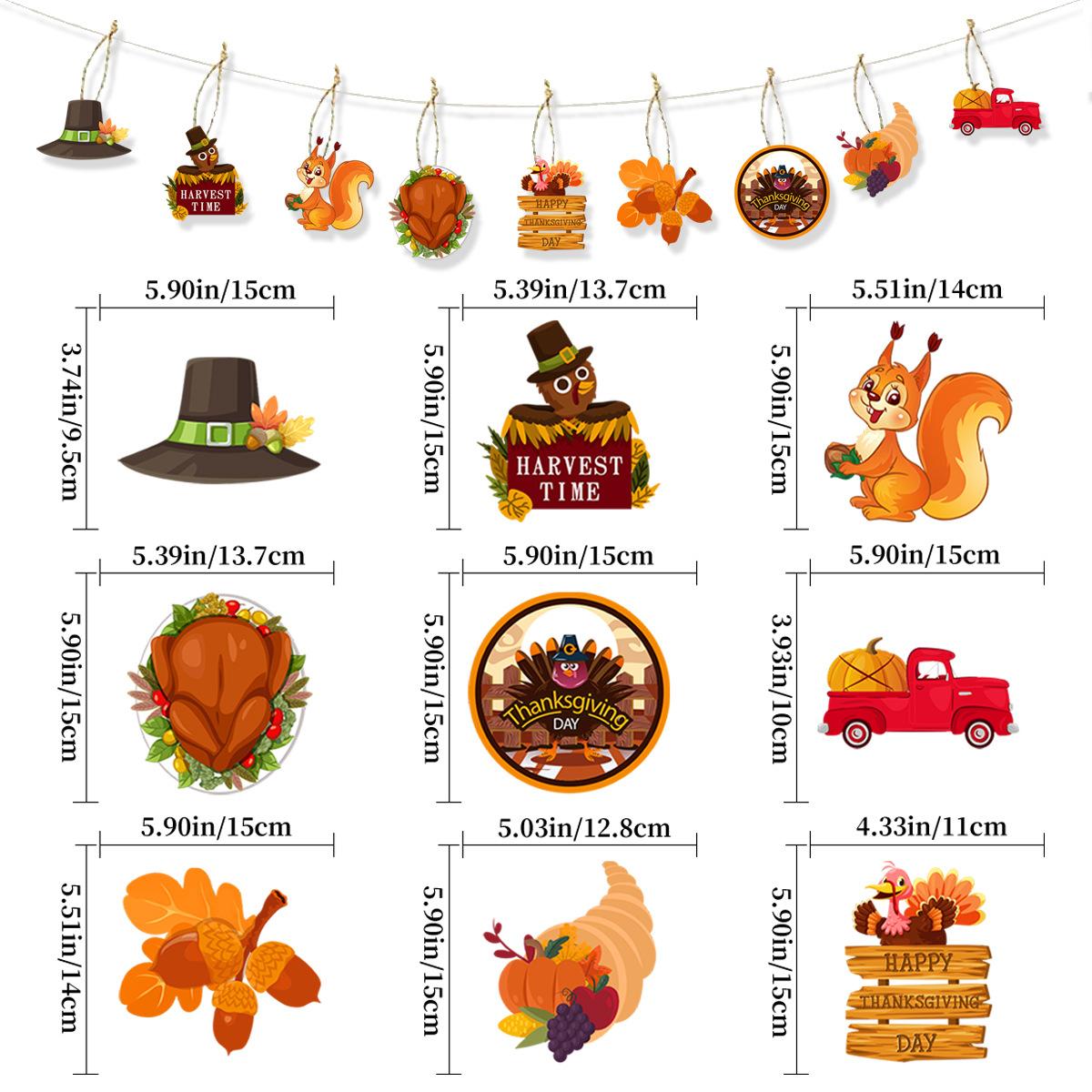 

Thanksgiving Decorative Pendant Cartoon Pumpkin Corn Turkey Tag Pendant Customization Thanksgiving tag B