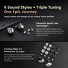 HIDIZS MK10 ArcSonics Silicon Carbide 10mm Dual Magnetic Circuit Dual Cavity Dynamic Three Tuning 6 Tone Zinc Alloy Steel In-Ear Monitors, Diaphragm,