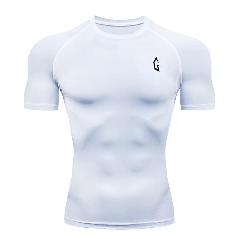 Men's Compression Printed T-shirt, Quick-Dry Fabric, Long-Sleeve Top Suitable for Bodybuilding and Running. RL802