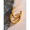 Eetit Daily Versatile Stainless Steel C-Shape Huggie Earrings for All Occasions 18K Gold Color Simple Charm Jewelry New