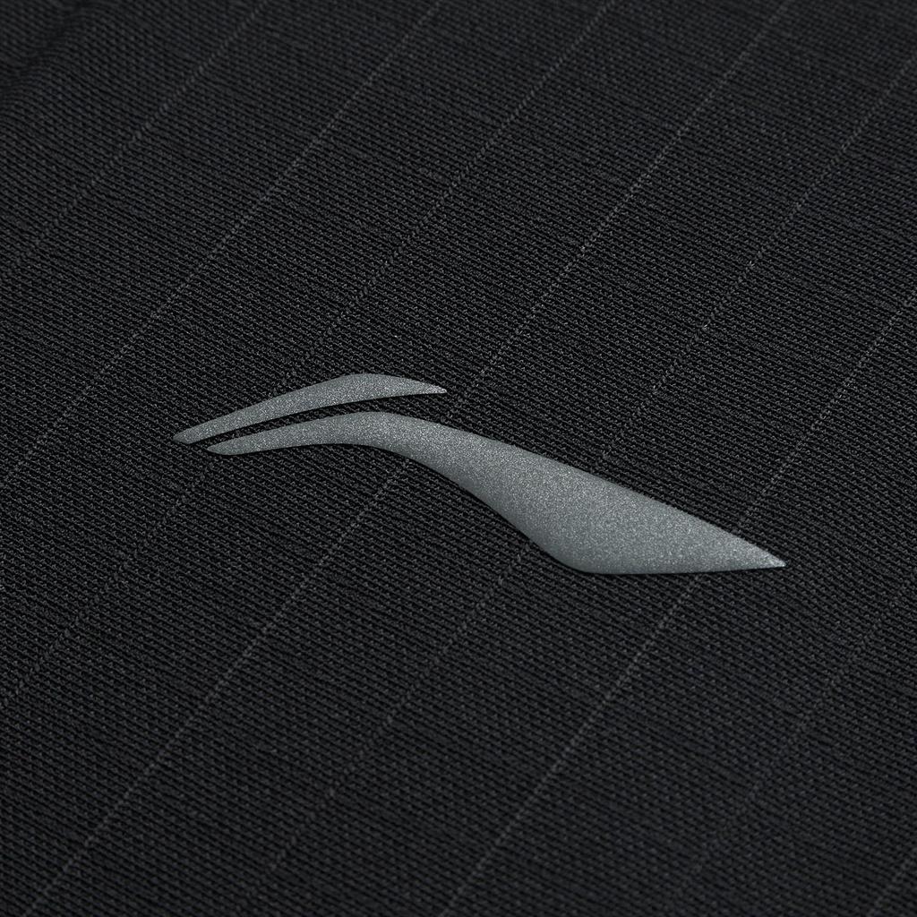 Li Ning Bežecká séria Jednofarebné logo Rýchloschnúce Priedušné Tričko s krátkym rukávom a okrúhlym výstrihom Pánske topy Čierne ATSU511-1