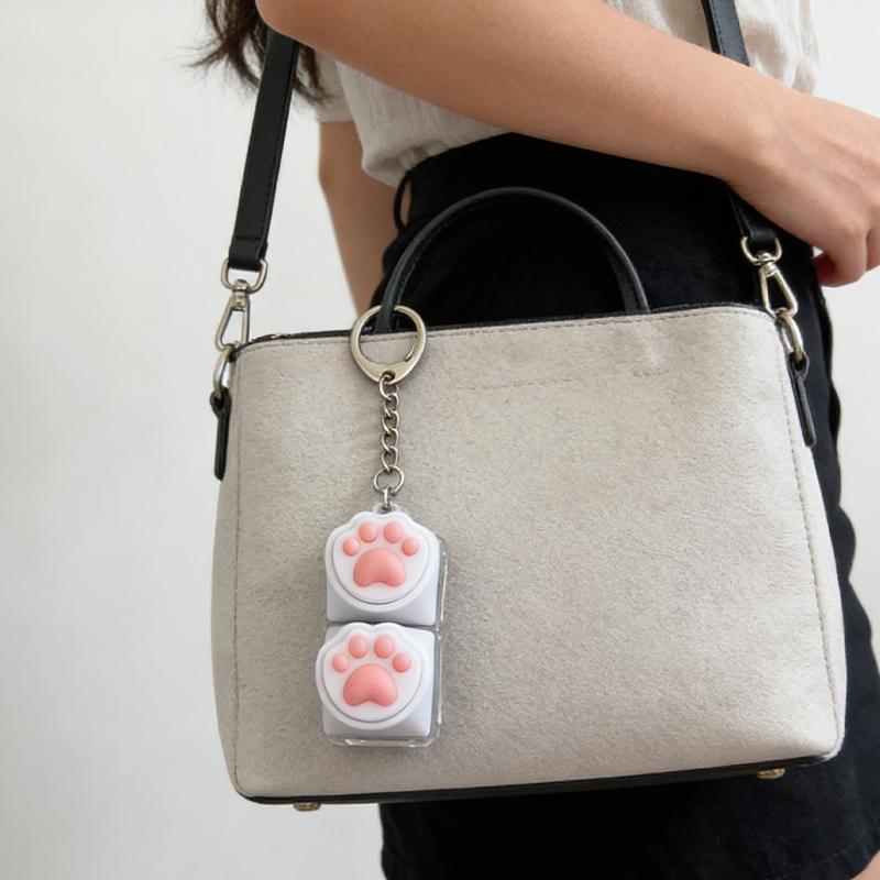 Bread Keycap Stress Relief Clicker Keychain Mechanical Keyboard Button Decompress Fingertip Keyring