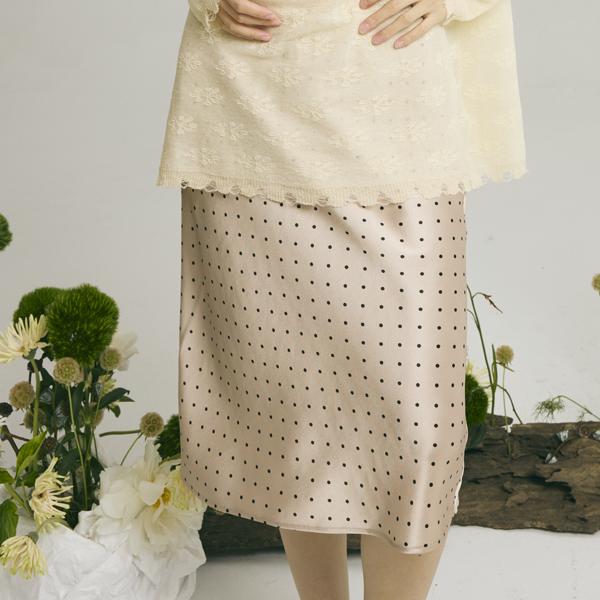 Riat Lace Waist Polka Dot Skirt