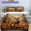 3PC Custom Name Autumn Deer Art Bedding Set Duvet Cover Closure Includes 1 Duvet Cover & 2 Pillowcases for Bedroom