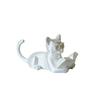3D Printed Cat Figurine Reading Book Sculpture Modern Decorative Ornament Creative Design for Home Office Desk Decoration and Gift Idea
