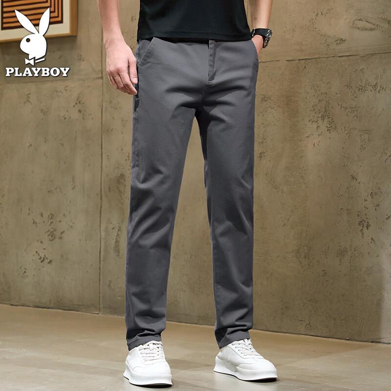 Playboy Men s Slim Fit Straight Leg Casual Trousers 33