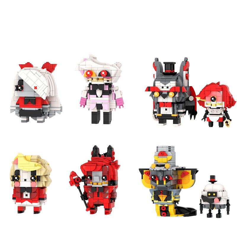 Block Hell Inn Film And Television Animation Character Brickhead Children's Toy Ornaments