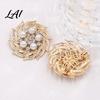 Retro Floral Clothing Accessories Rhinstone Flower Brooch for Women Golden Plated Alloy Oxidation Resistant Pins Lapel Pin Jewelry Wedding