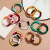 Retro Acrylic Chunky Bamboo Curved Tube Bracelets for Women Boho Mixed Color Resin Stretchy Stack Bangles Trendy Jewelry Gifts