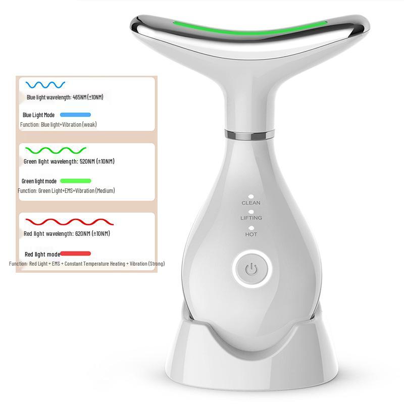 Neck Beauty Device: Anti-Wrinkle Vibration Massager & LED Skin Lifter
