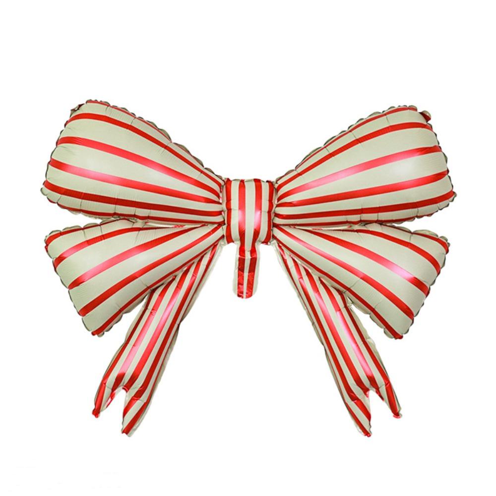 Cute Multi-purpose Bow Balloon Large Size Ins Style Foil Balloon Lightweight Striped Balloon Anniversary Event