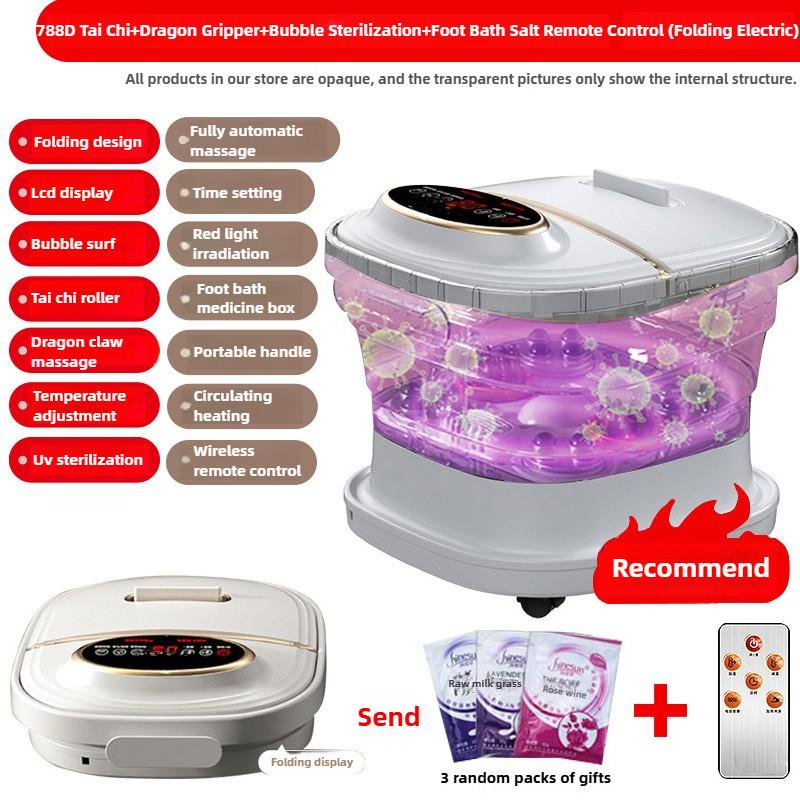 Small Foldable Foot Bath Tub Household Massage Foot Bath Bucket Electric Heating Constant Temperature Foot Bath Basin