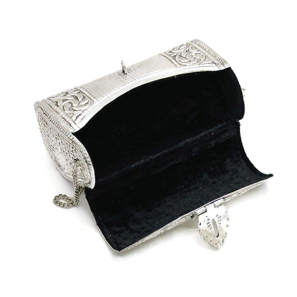 Women Gift Bridal Bag Brass Metal Clutch Sling Bag Indian Ethnic Antique Clutch