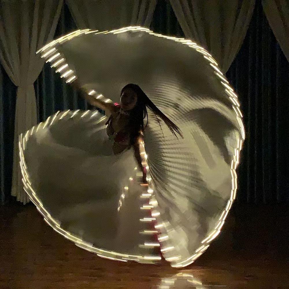 Silver Yellow LED Glowing Cape - Halloween Dance Costume One Size