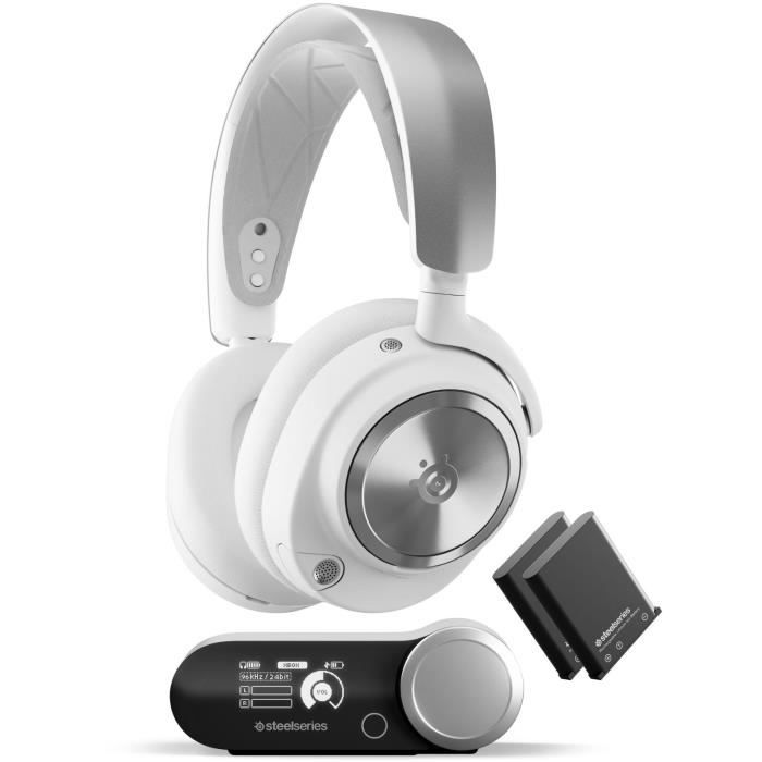 Casque-Micro Gaming Sans Fil - STEELSERIES - Arctis Nova Pro - Blanc