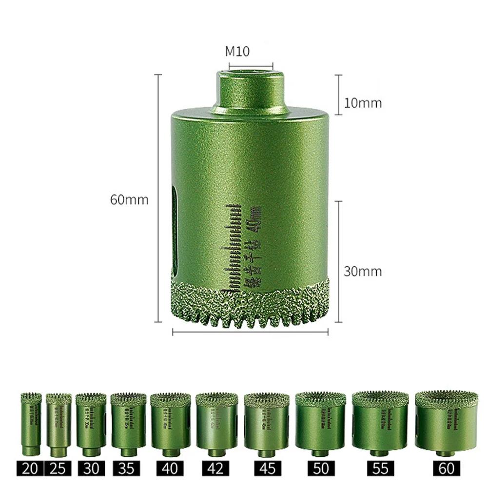 Pájené suché vrtáky 20-60mm Závit M10 Otvírák otvorů Vrtací bit Děrovka Keramická dlaždice Žula Mramor Otvírák otvorů Nástroje