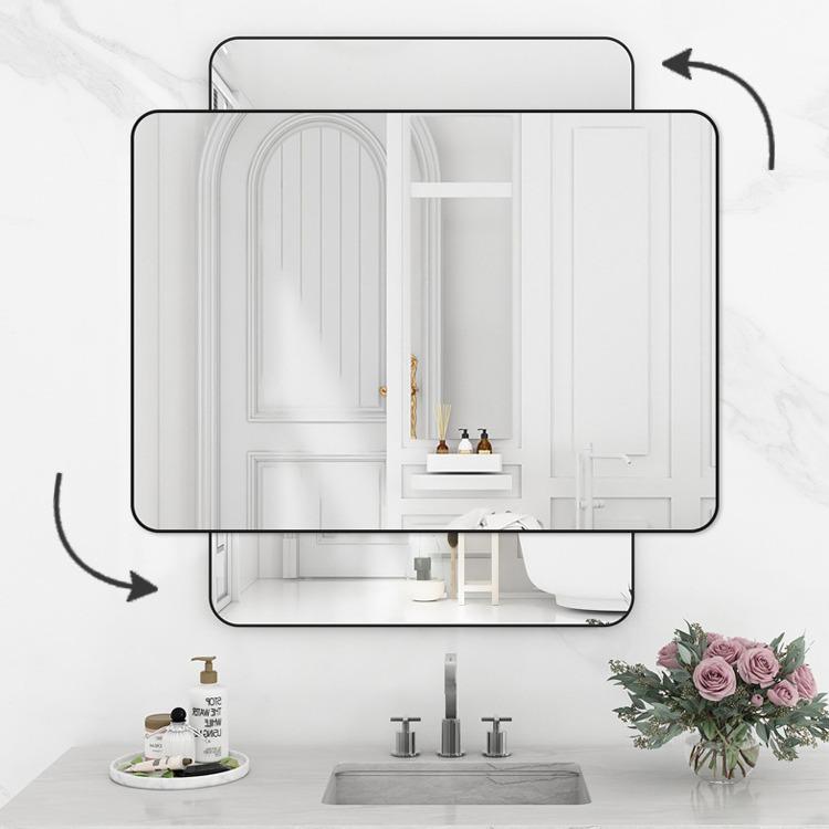 Self-Adhesive Wall-Mounted Bathroom Mirror for Makeup