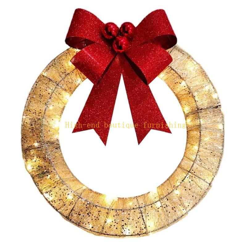 

Butterfly Bow Christmas Wreath Hoop Add Delight to Living Space золотий