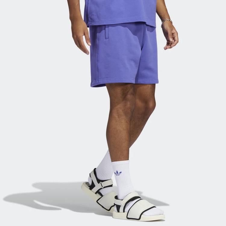 Adidas Originals Trefoil X Pharrell Williams Co-Branded Solid Color Elastic Waist Sports Shorts Men Bottoms Purple HF9922