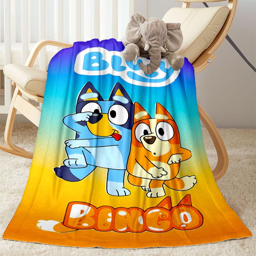 1pc Bluey Bingo Adventure blanket Soft and Warm for Sofa Office Camping Travel Livingroom Great Gift for Friends and Family Comfortable