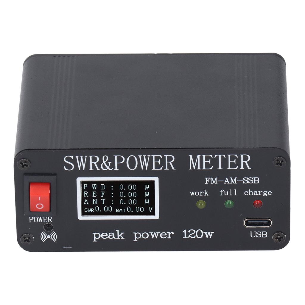 1.8MHz‑50MHz SWR Power Wavelength Meter Organic Light Emitting Diode Screen Shortwave Antenna Tuner with Type C Port