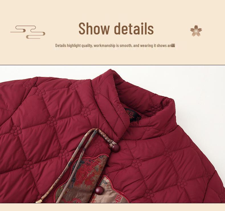Grandma Style Cotton Padded Jacket: Chinese-Inspired Winter Wear for Women