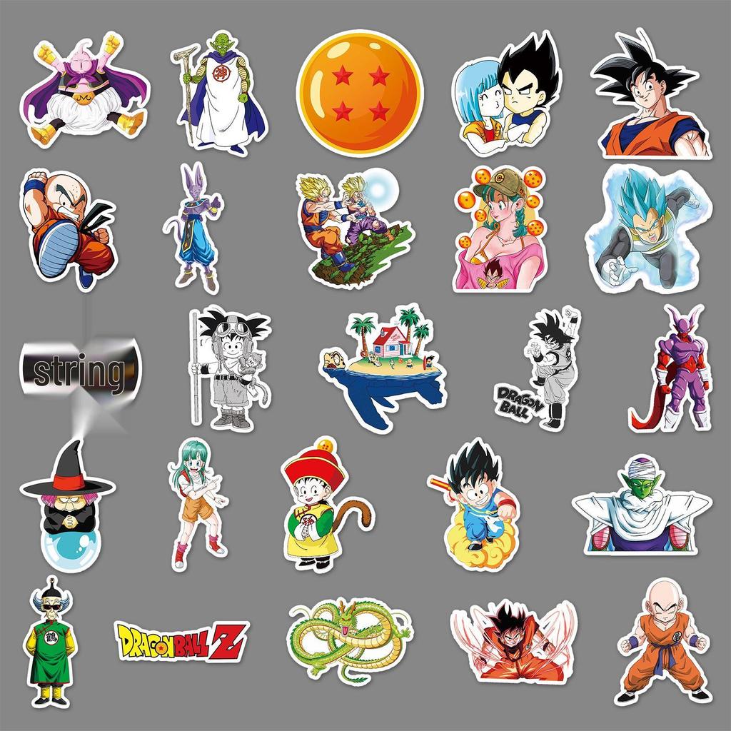 50 Dragon Ball Anime Character Stickers: Waterproof Decor for Suitcases, Phones, Computers, Guitars, and Notebooks.