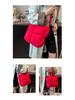 Lightweight, Fashionable Candy-Colored Down Jacket with Quilted Shoulder and Puff Crossbody Bag, Large Capacity, Solid Color