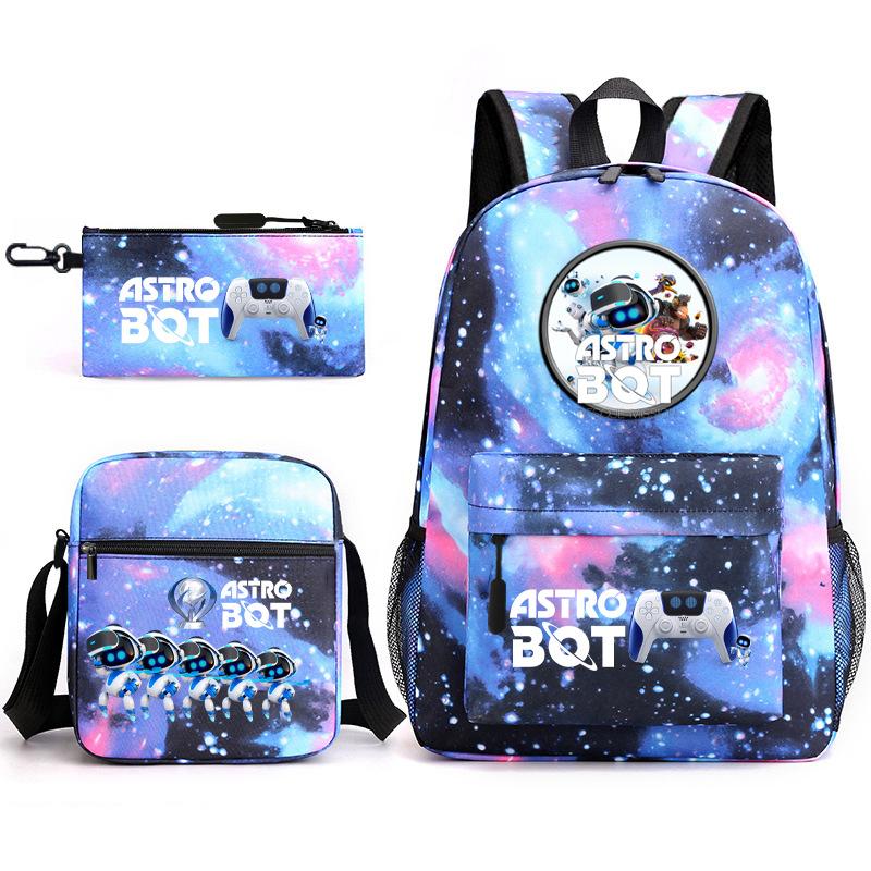 Astro Bot Children's School Bag, Cosmic Robot Elementary School Student Starry Sky Backpack Leisure Bag