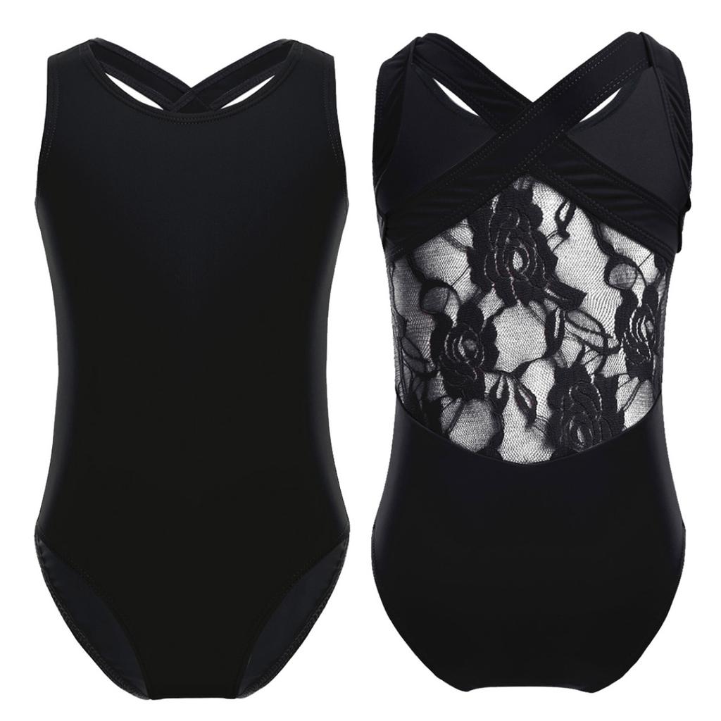 Kids Girls Double Straps Sleeveless Gymnastic Ballet Leotard Jumpsuit Athletic Dance Clothes Tank Tops Outfits