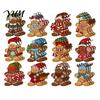 Traditional Wooden Hanging Crafts Gingerbread Man Pendant for Christmas Tree Decoration, Rustic Xmas Decorations Ornaments with Lanyards Home