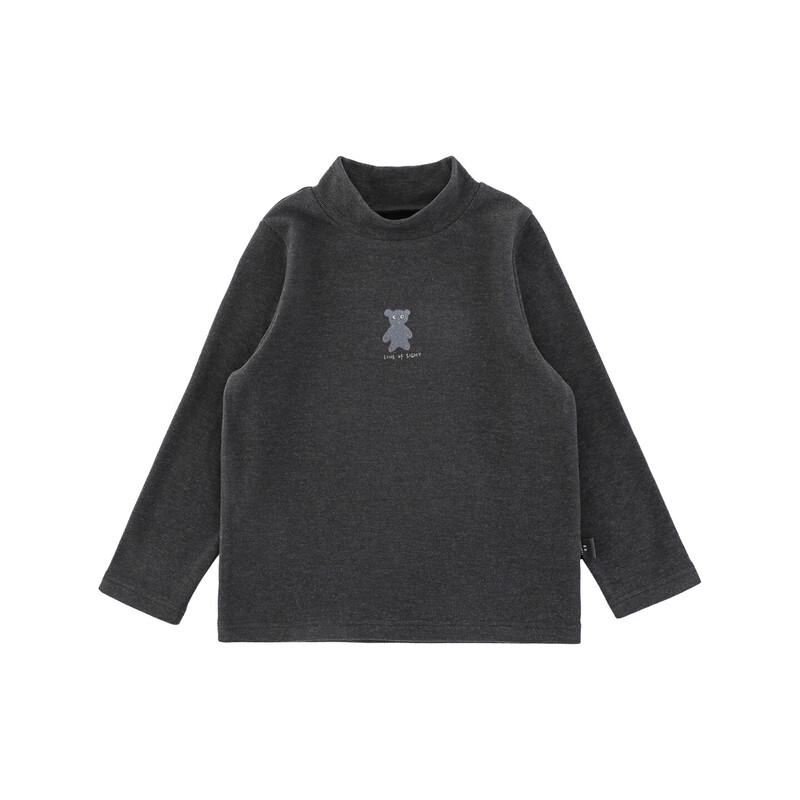 Yuyou Boy's Cartoon Print Mock Neck Long Sleeve T-Shirt