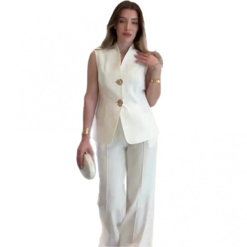 2025 Women's Sleeveless Casual Fashion Suit for Summer