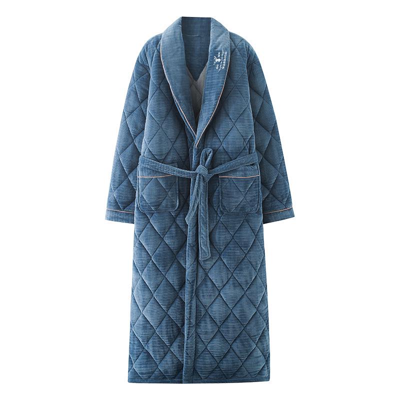 

Чоловіча дуже довга стьобана фланелева зимова піжама та флісовий халат з підкладкою L (100-140 lbs)