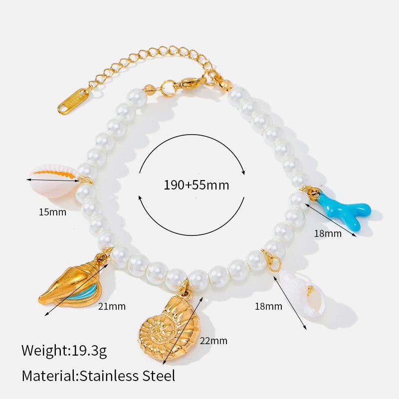 Ocean series new shell imitation pearl starfish pendant bracelet fashionable personality versatile women's hand jewelry