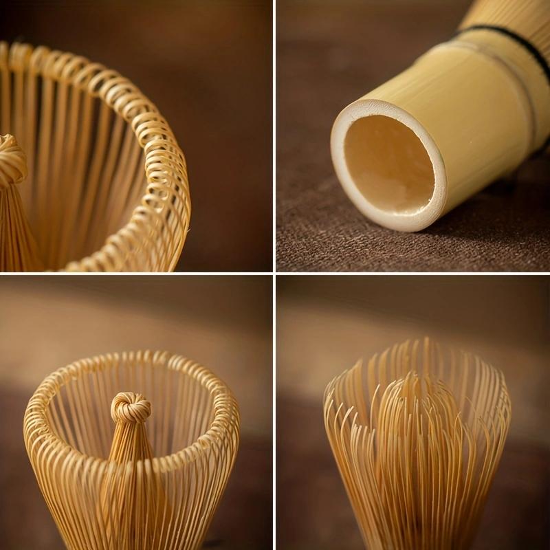 Golden Bamboo Matcha Whisk, 100 Prongs Traditional Japanese Chasen Stirrer