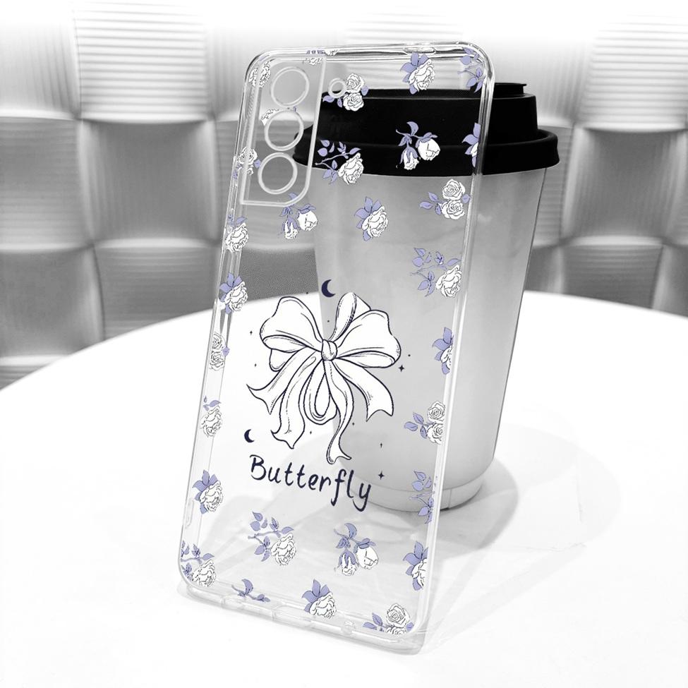 Clear For Samsung S21 Plus Case SM-G996B Aesthetic Luxury Cute Fashion Flower Funny Painted Casing For Samsung Galaxy S21+ Cover