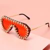 Blingbling Sunglasses with Crystal Rivet Frame for Female Male Unisex Music Festival and Hiphop Dancing Party Dressingup