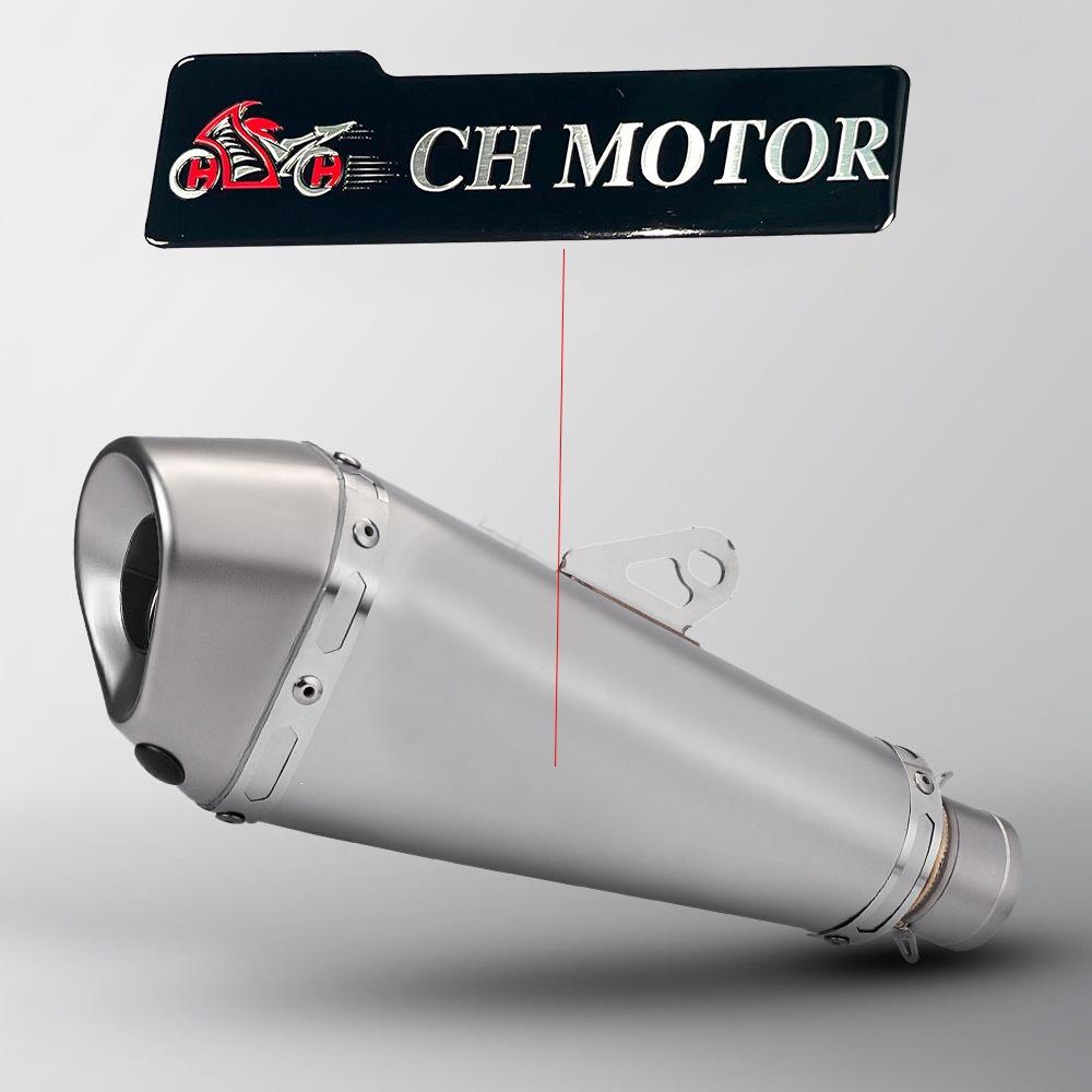 Conical Small Hex Universal 51mm Motorcycle Exhaust Pipe - Stainless Steel