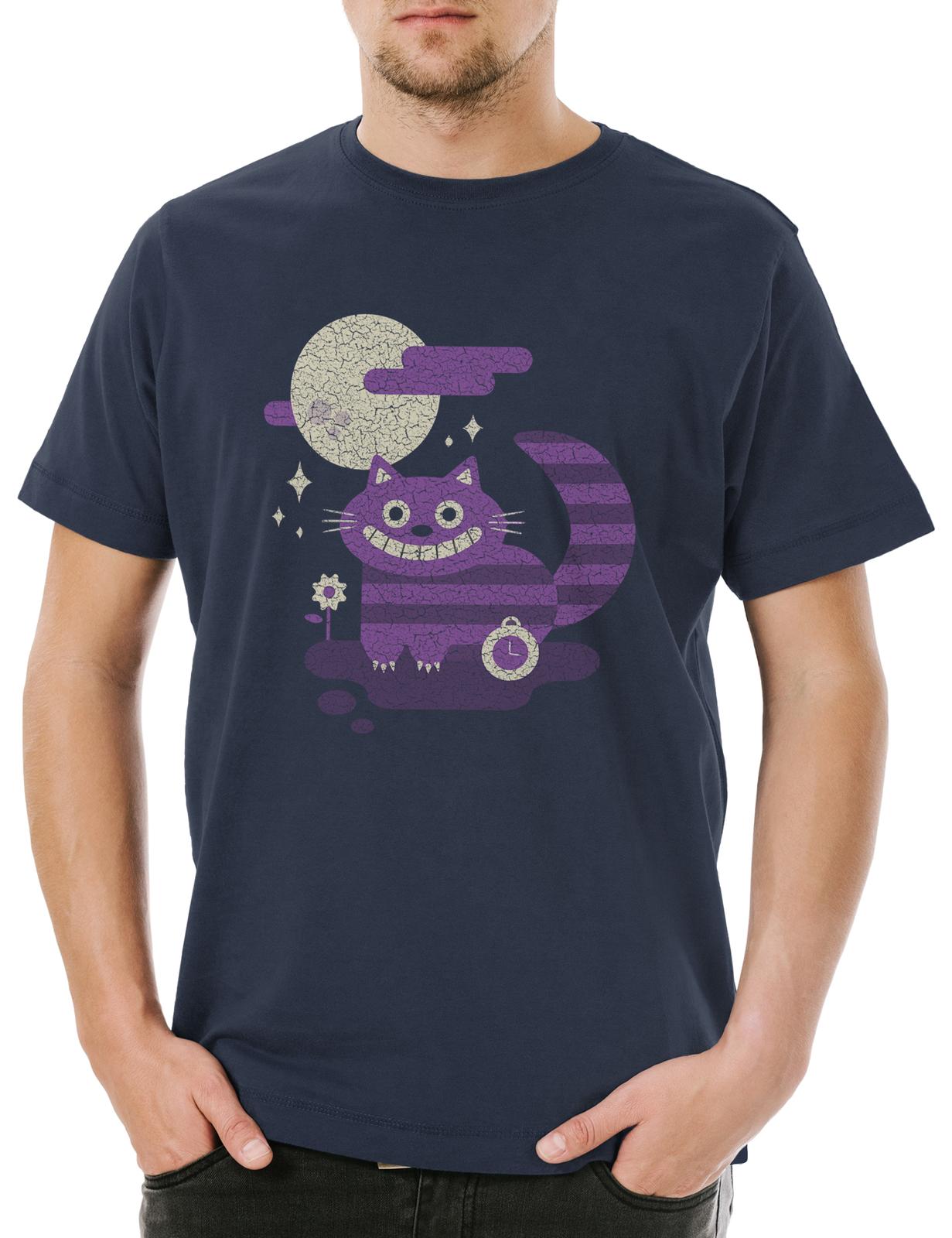 Cheshire Cat Men s T-Shirt Mens Womens Tees Top Alice Cat in Cats in Cat Wonderland Cult S