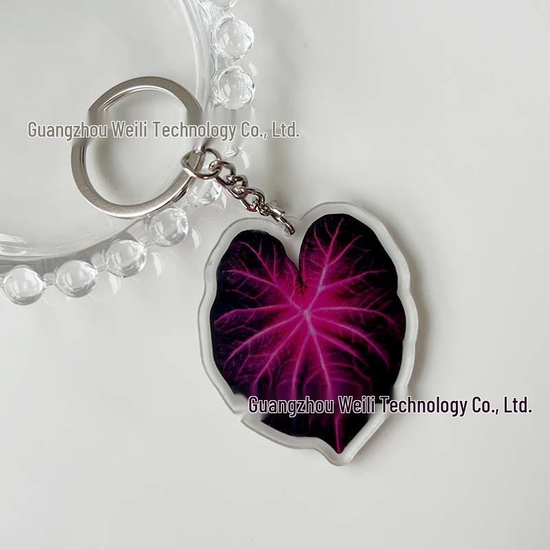 Creative Acrylic Leaf Keychain Earphone Bag Pendant Ornament