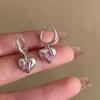 Fashion Y2K Pink Peach Heart Drop Pendant Earrings Women Girl Sweet Crystal Dangle Earrings Luxury Banquet Jewelry Gift