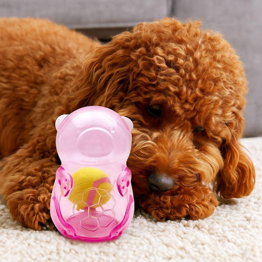 Pet Accessories Bite Resistant Dog Chewing Toy Sound Production with Tennis Puppy Toy Ball Bear Shape Biting Treats Toy Playing