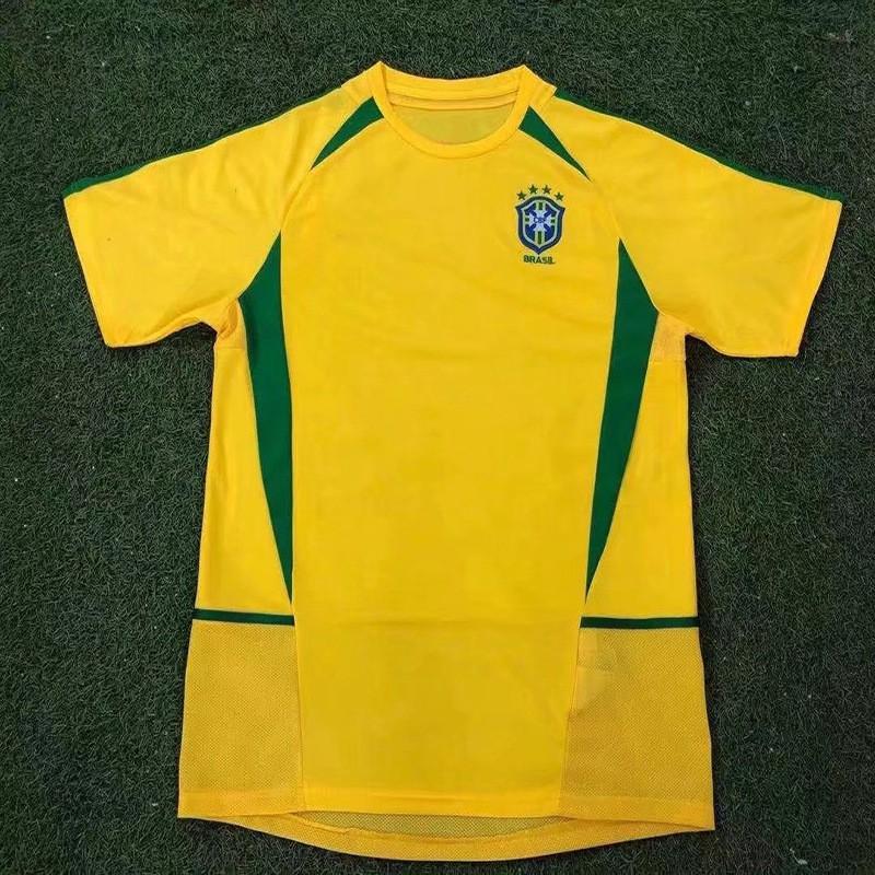 Retro Brazil National Team Soccer Jersey 1998 2002 Ronaldo 9 Vintage Football Shirt Unisex Adult Short Sleeve