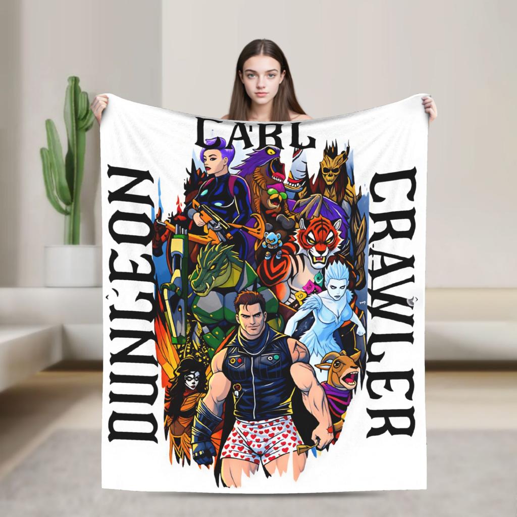Dungeon crawler carl Princess Donut and Mongo Poster Soft Blanket For Couch Bed Funny Throw Blanket Spring Flannel Bedspread