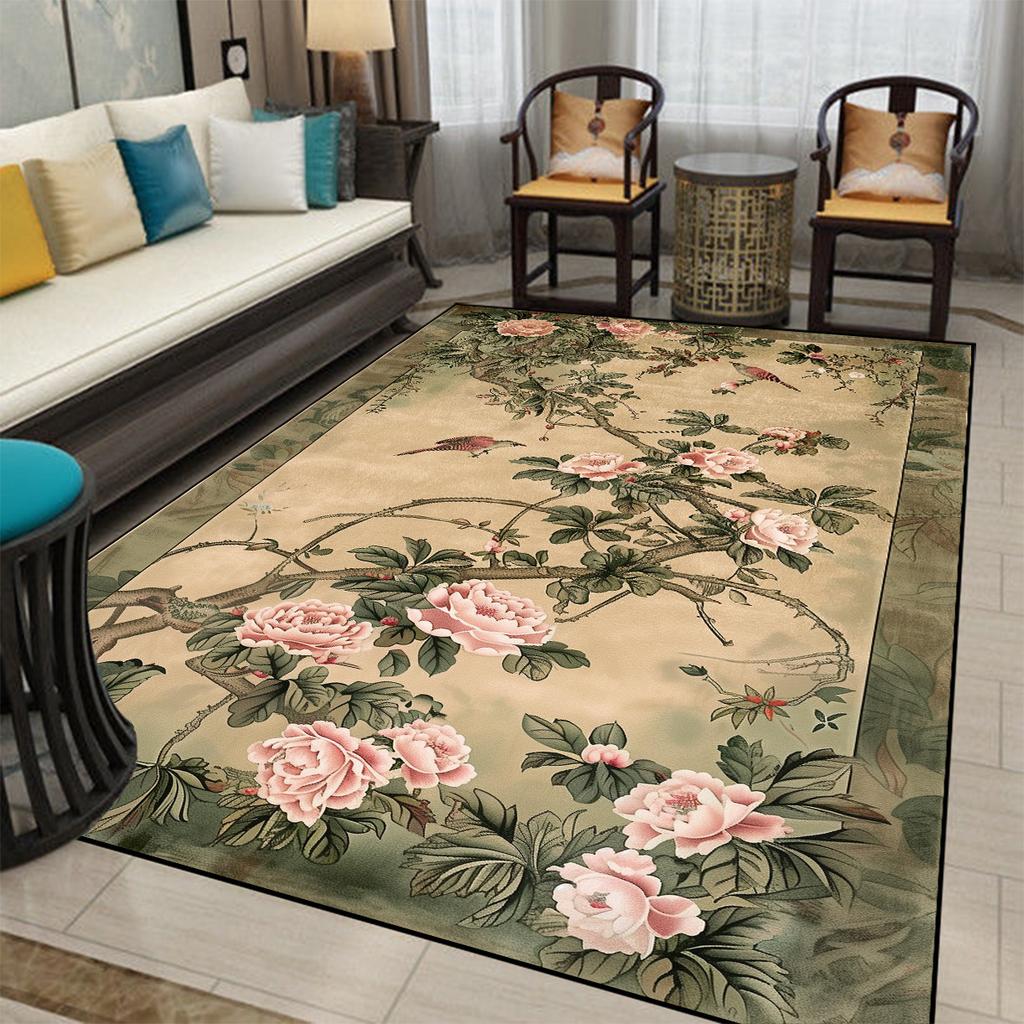 Modern Chinese Living Room Carpet Decoration Bedroom Deluxe Anti Slip Floor Mats Washable Large Area Rug Entrance Door Mat