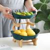Multi-layer Fruits Vegetables Fruits Bamboo and Wood Best Rack Ceramic Creative Design Double-layer Snacks Snacks Home Use Living Room Dry Storage