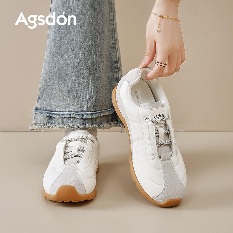 Augustine white German training shoes women's 2025 new autumn platform ballet retro single shoes casual sports board shoes